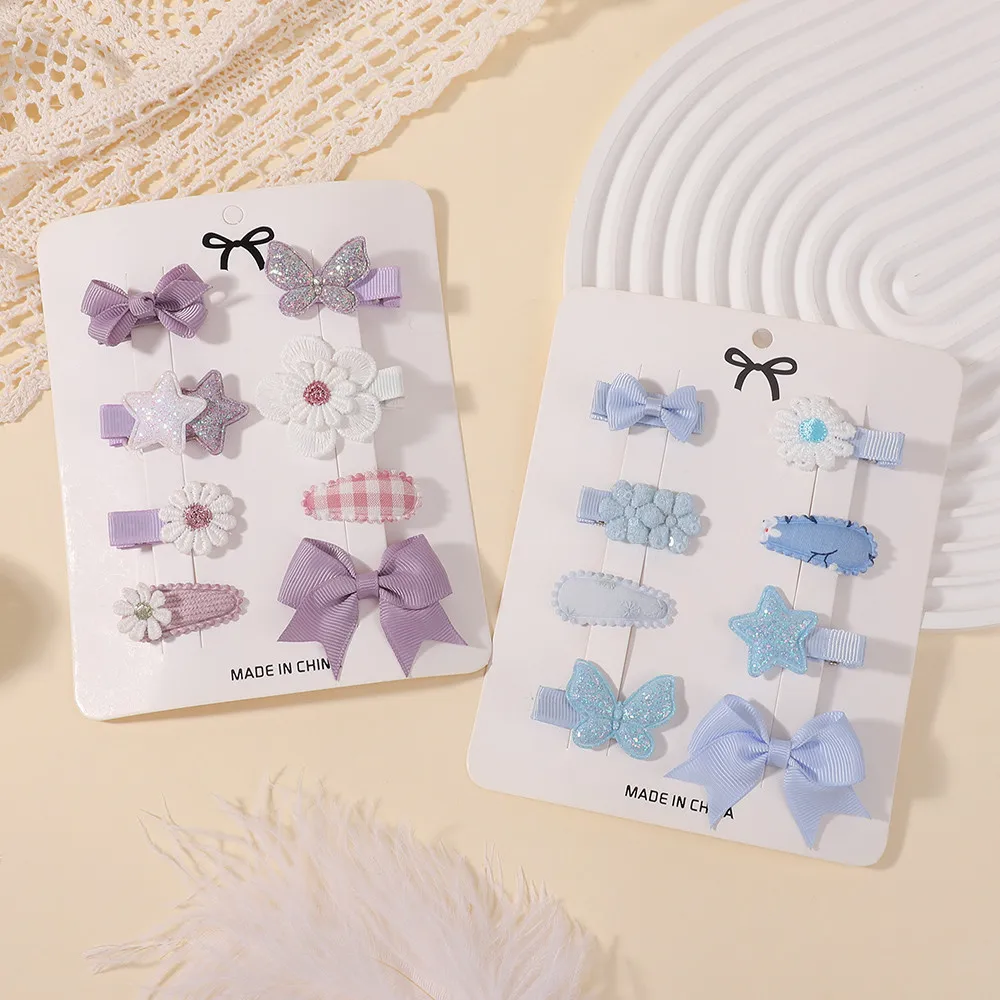 8-teiliges Kinder-Haarschleifen-Set: Süße Haarspangen mit Schleifen und Gänseblümchen im Ins-Stil für Mädchen – Modische Haaraccessoires – Detail 7