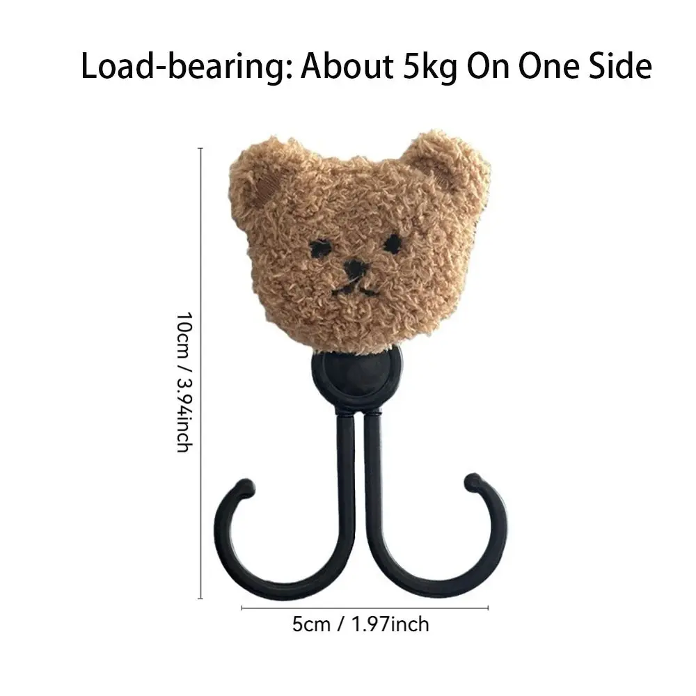 Durable Bear Shape Stroller Hook Multifunctional Double Hanging Hook Stroller Accessories Bike