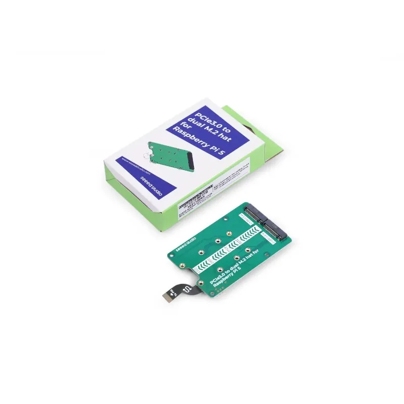 PCIe 3.0 Switch to Dual M.2 Board, for Pi 5, Supports NVMe SSD & AI Accelerators at Gen3 Speed