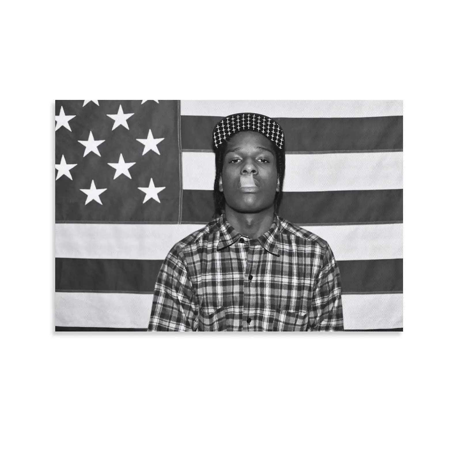 A $ AP Rocky ASAP drapeau américain rap rappeur motivation inspirant bureau salle de sport mur dortoir décor 3x5ft drapeau seulement couture