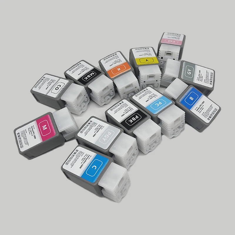 12Colors PFI-1000 80ML Compatible Ink Cartridge with Pigment Ink for Canon imagePROGRAF Pro 1000 PRO-1000 PRO1000