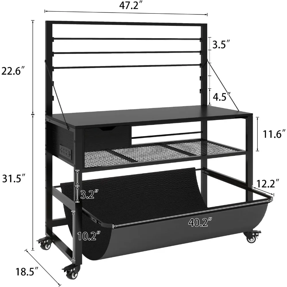 

Стол-верстак для широкоформатного принтера/плоттера с держателем для бумаги, полкой для хранения и выдвижным ящиком для режущих машин (доставка по США)