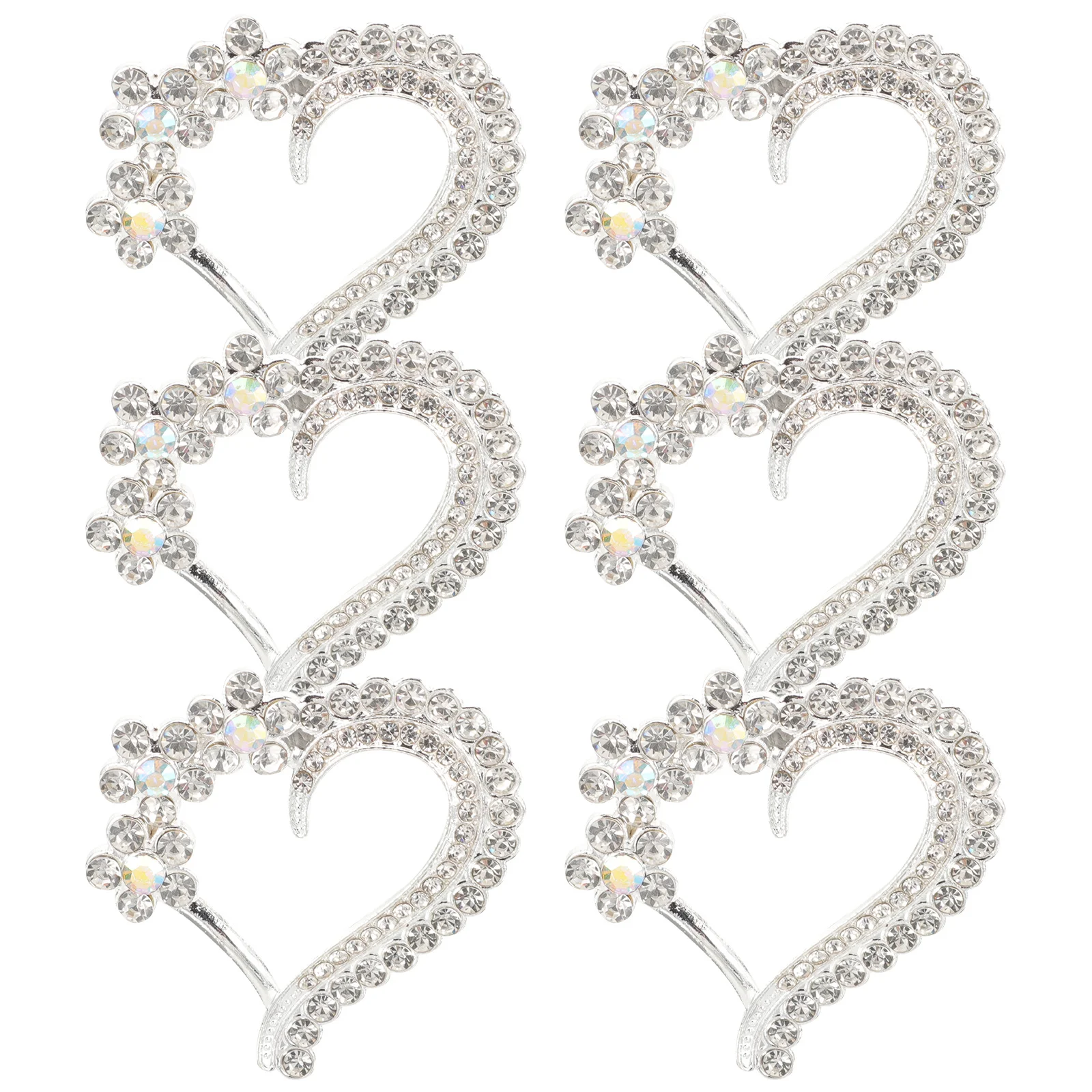 10 قطعة بقع القلب حجر الراين سبيكة ديكور للملابس والأحذية حقيبة يد Diy بها بنفسك الحرفية حجر الراين الديكورات الخياطة الملحقات