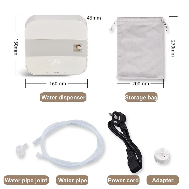 Distributeur d'eau extérieur 2000W 3s, chauffage instantané, voyage, dortoir, chauffe-eau pliant, contrôle de la température, pompe à eau électrique