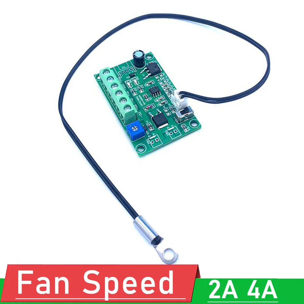 DC 12V 24V 4A Fan temperature control 2/3/4wire PC CPU Chassis fan speed regulation module PWM Thermostat Speed governor