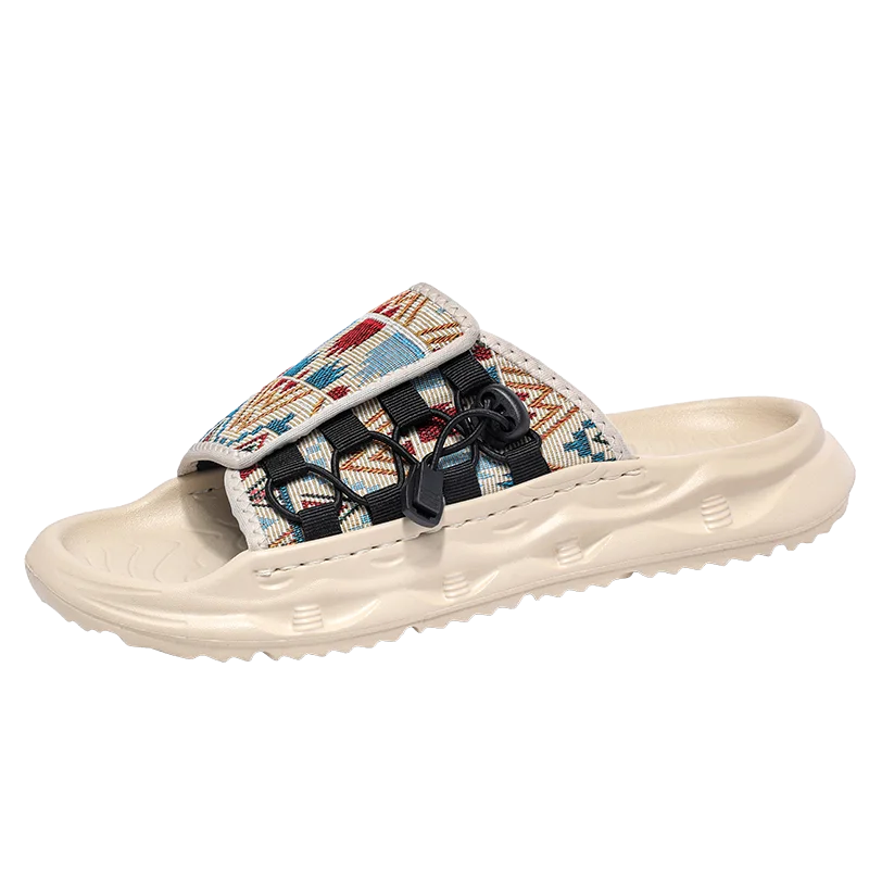 

Летние новые мужские классические повседневные панк-шлепанцы из канваса, нескользящие пляжные сандалии для дома и улицы