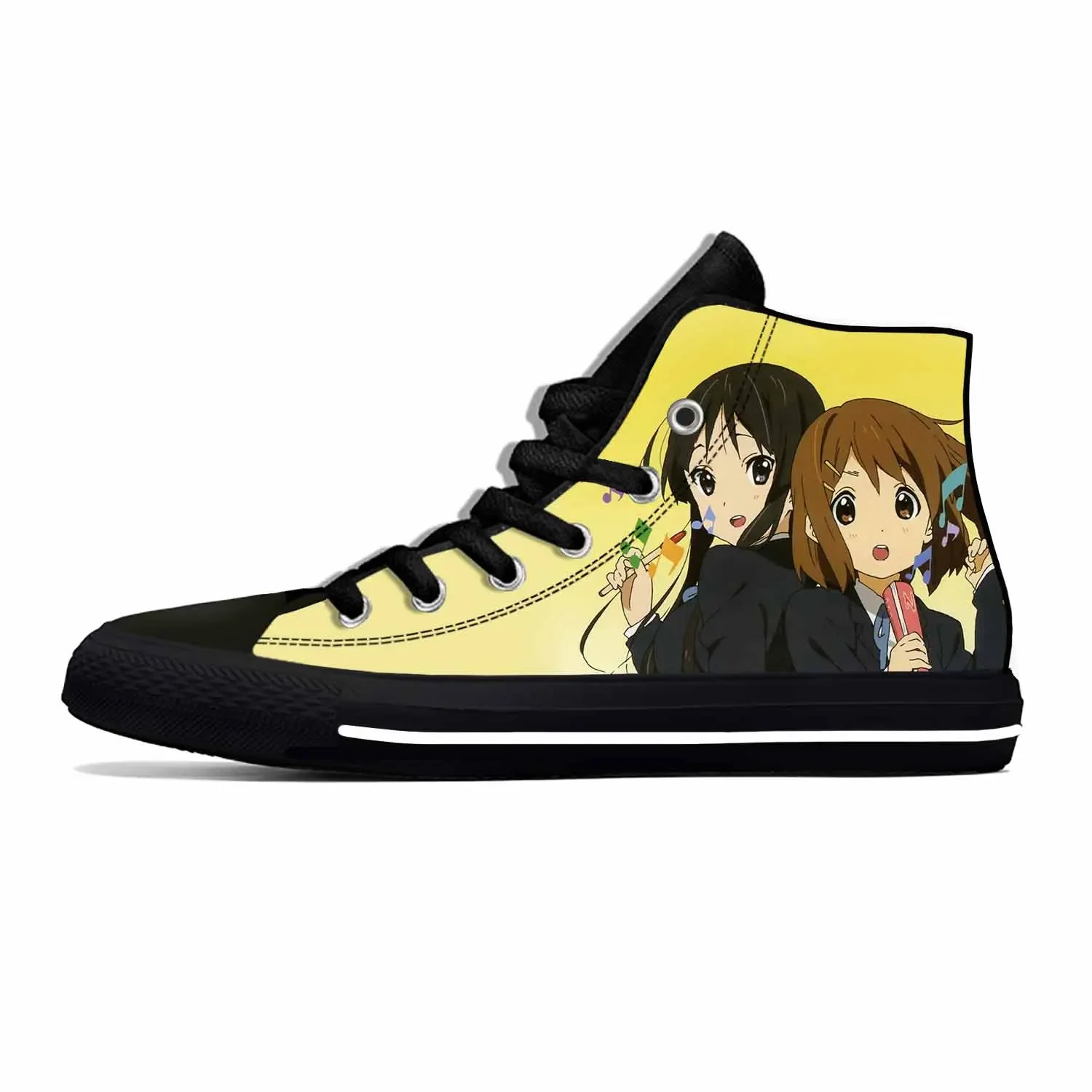 

Anime Manga Cartoon K-On Akiyama Mio Hirasawa Yui Casual Shoes High Top Lightweight Board Shoes Breathable Men Women Sneakers