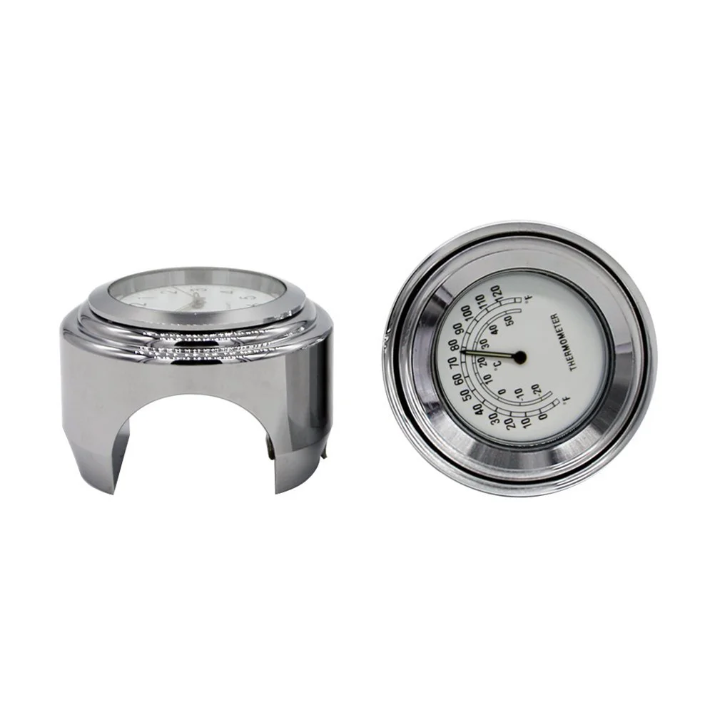 

2pcs 22-25Mm Motorcycle Clock Thermometer Aluminum Alloy Waterproof Dustproof Wear-Resistant Dial For Handlebar