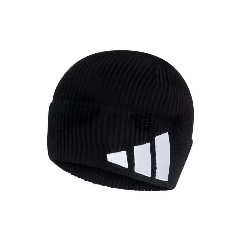 Adidas Classic Three-stripe Logo Acrylic Fleece Hat Unisex Couples Unisex-Adult Beanie Black and White