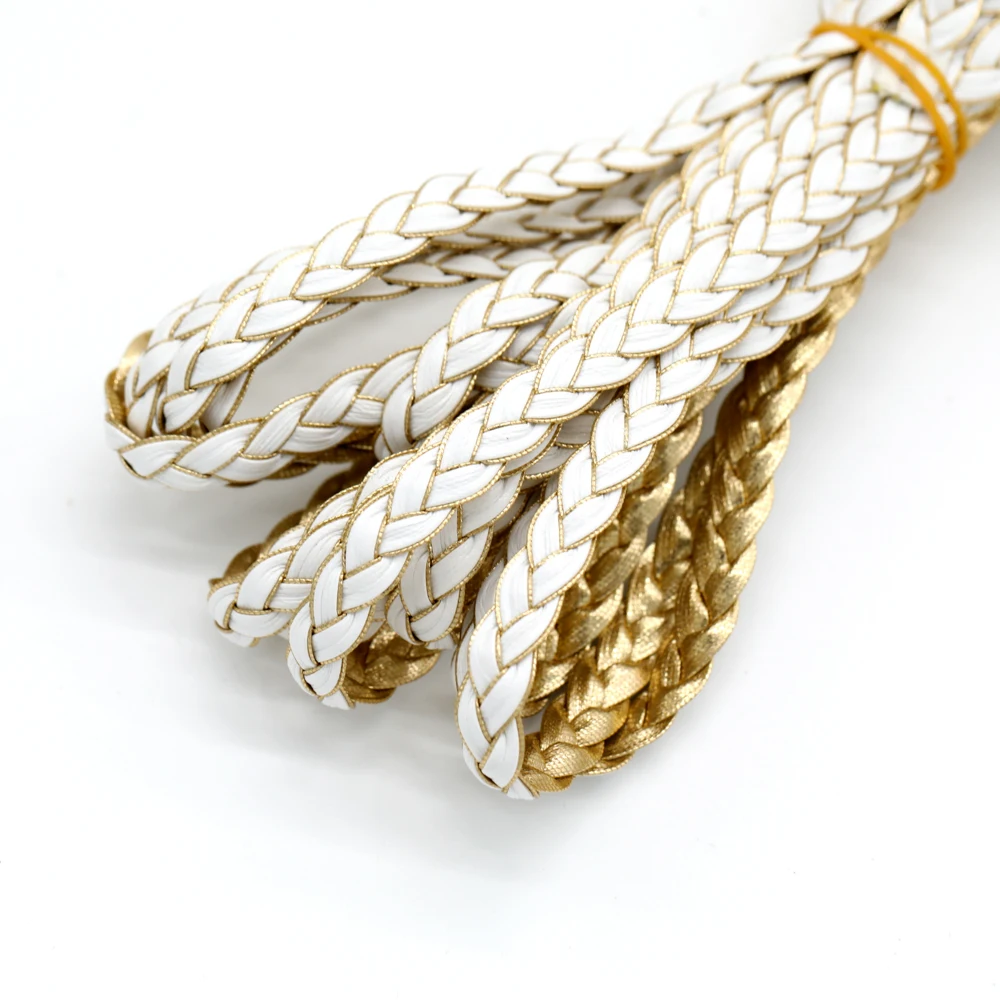 5 Meter 7mm Zweifarbig Geflochtener PU-Lederriemen für Taschen, Flache Lederschnur, Seil für DIY-Halsketten- und Armbandherstellung – Detail 4