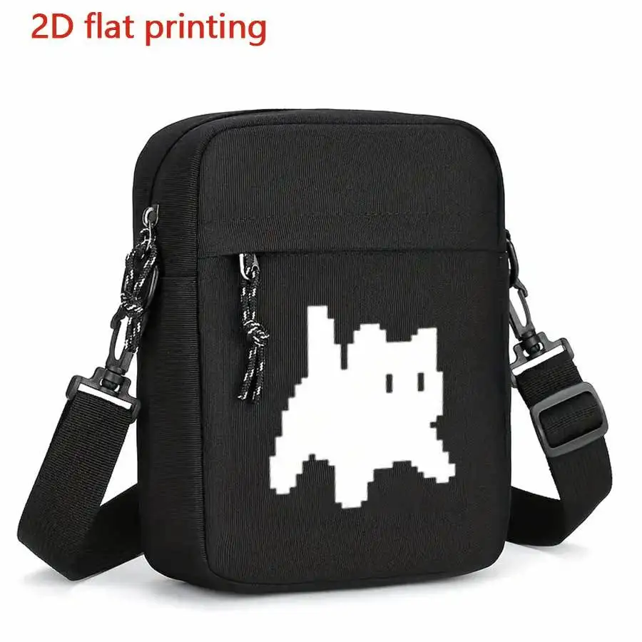 Black Cute Cat Print Crossbody Bag Multi-Functional Phone & Everyday Commute Bag for Men and Women Casual Animal Shoulder Bag