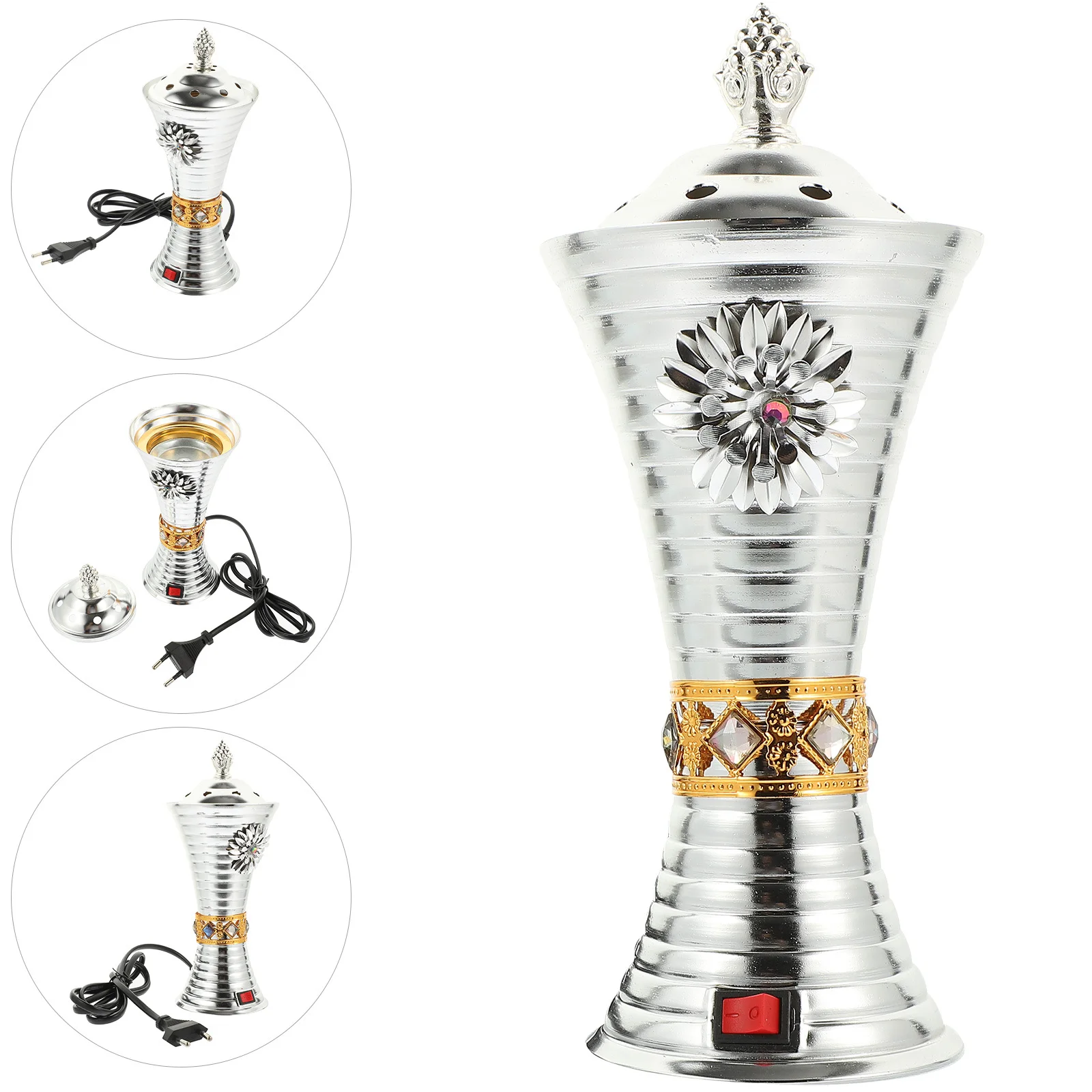 

Electric Incense Burner Iron Censer Decorative Incense Holder for Home Office Yoga Room Aromatherapy Ambient Fragrance