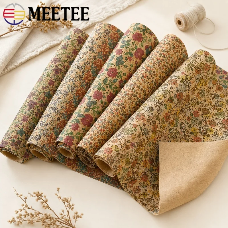 

90x135cm 0.5mm Cork PU Synthetic Leather Fabric for Handbag Shoes Notebook Decorative DIY Sewing Material Sheet Cloth Roll
