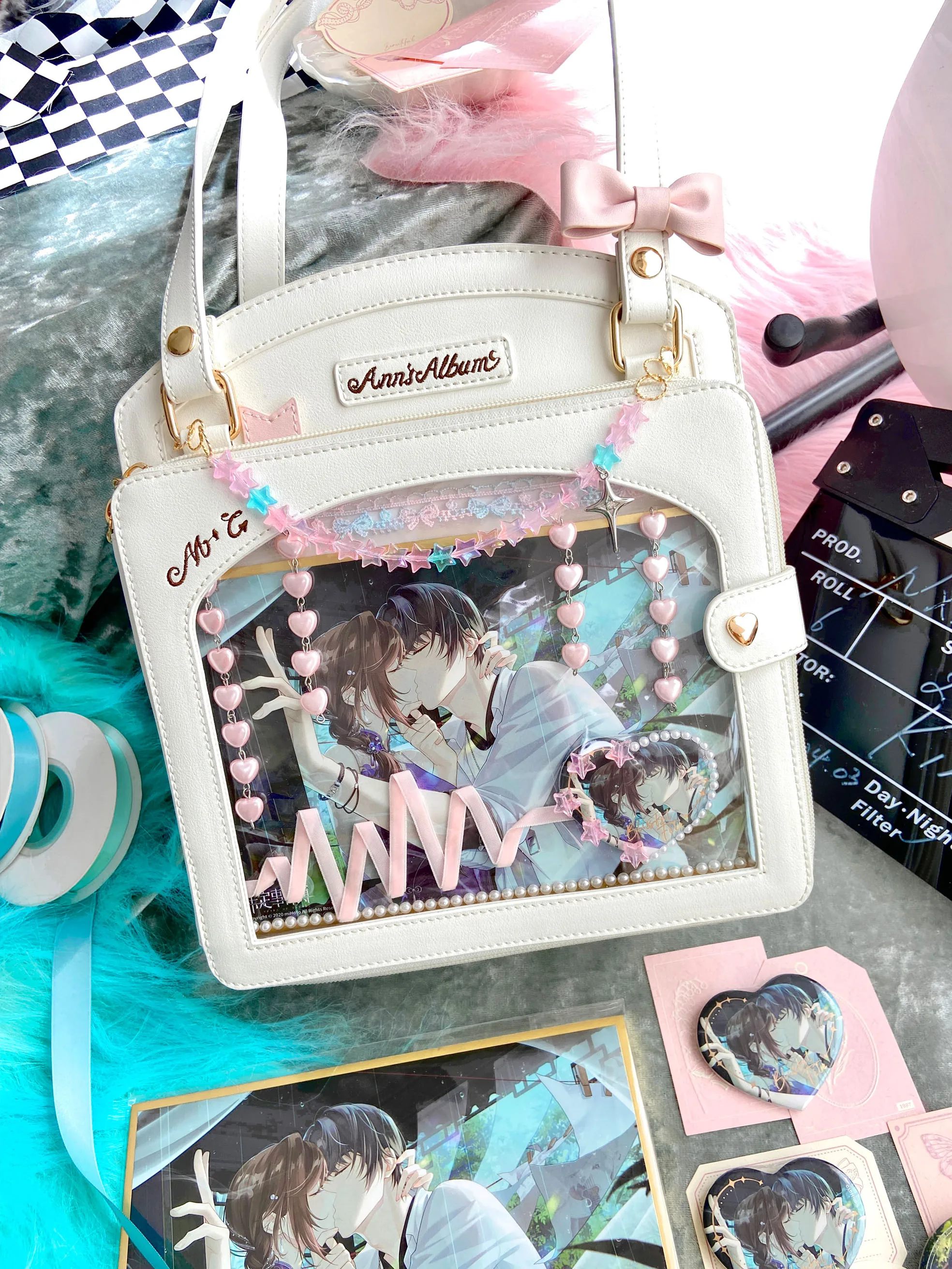 lolita Sweet Ita Bag Cute Transparent Crossbody Bag aestthetic Display Shoulder Bag Women JK Candy Color Elegant Girls tote Bag