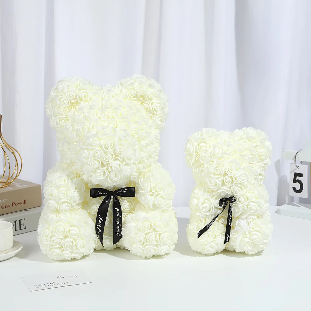الزهور الاصطناعية 25 سم الدب الوردي صديقة الذكرى عيد الميلاد عيد الحب هدية عيد ميلاد لحفل الزفاف