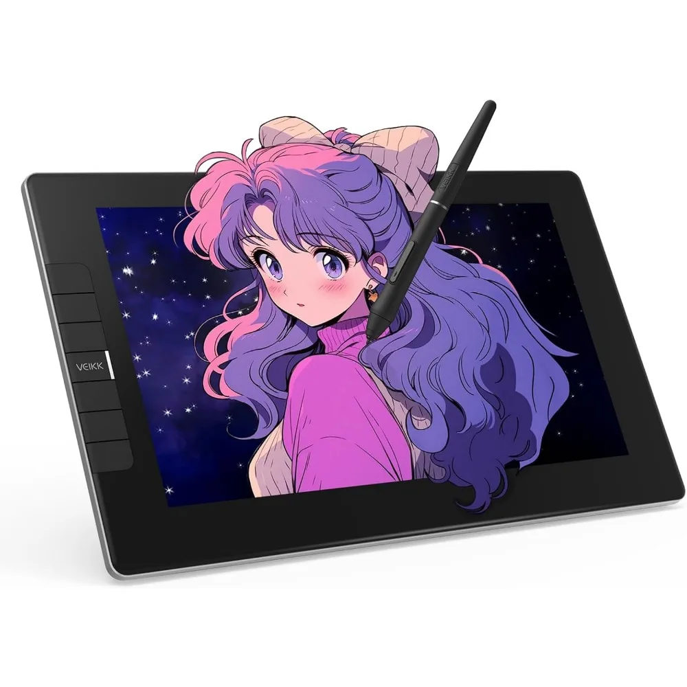 11.6" Drawing Tablet V2, 16384 Pressure Sensitivity, 6 Keys, Anti-Glare, 2 Pens, PC Connect