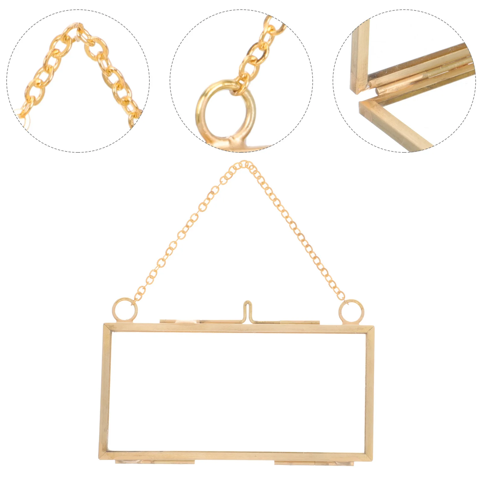 

Brass Picture Frame Clear Glass Photo Frame for Wall Hanging Modern Artistic Design Suitable for Various Home Styles