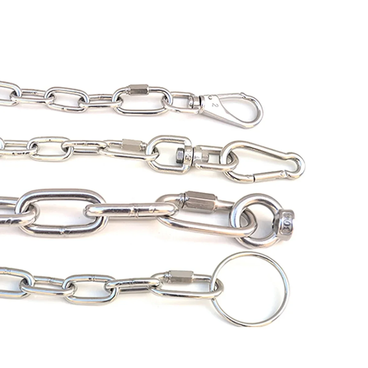 M3-M14 304/316 Stainless Steel Oval Locking Carabiner Clip Tow Chain Quick Links Rope Connector for Trailer Threaded Quick Link