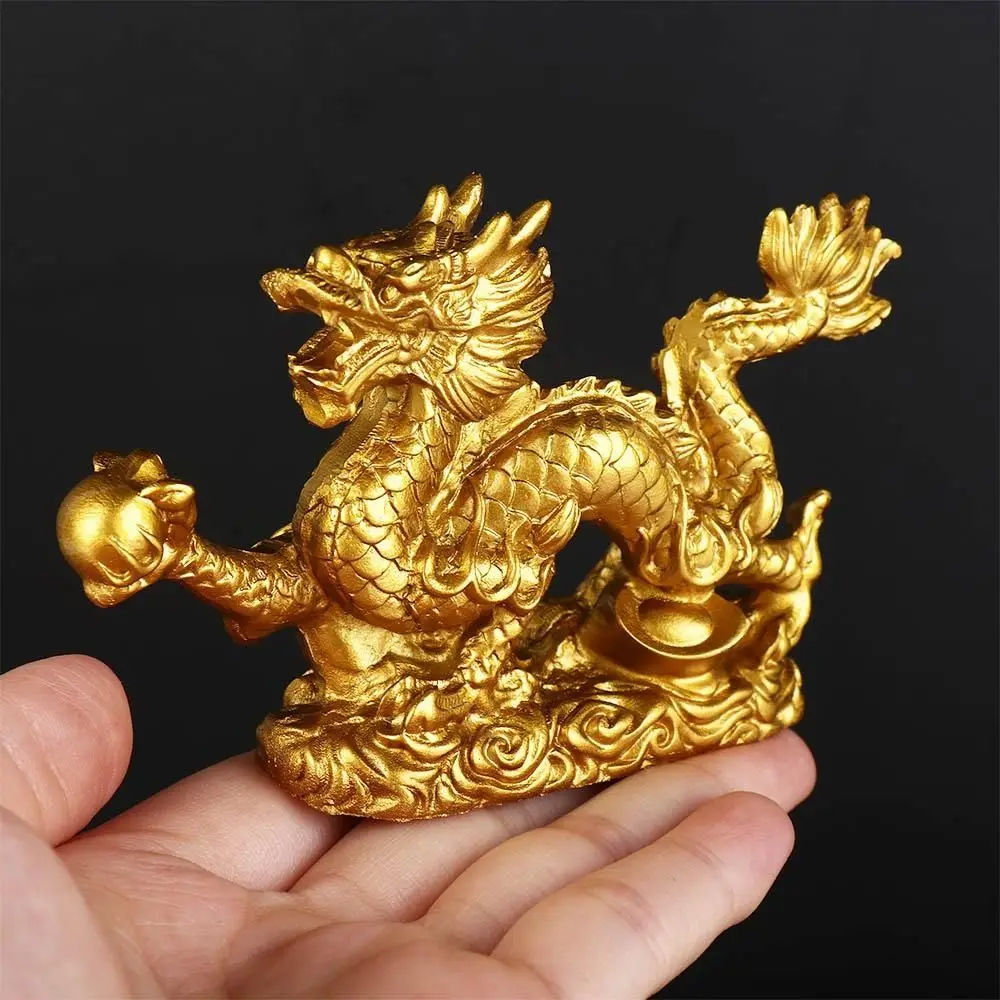 فن التنين زودياك تمثال الراتنج الحرف سطح المكتب ديكور التنين الحلي الحرف اليدوية الحد الأدنى الحيوانات النحت خزانة التلفزيون #2