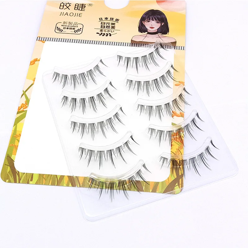 Transparent Stalk Little Devil False Eyelashes 5 Pairs of Natural Nude Makeup Cartoon COS Barbie Eyelashes Curled Up