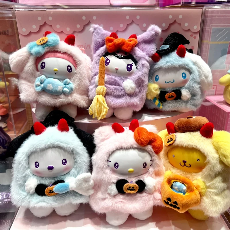 

Sanrio персонажи Хэллоуин серии слепая коробка Kuromi виниловая плюшевая загадочная коробка мелодия Pochacco сумка-сюрприз брелок аниме кукла игрушка