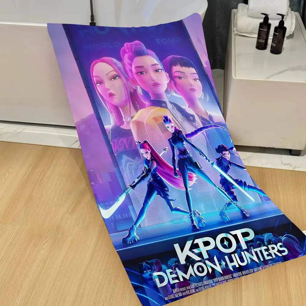 شعبية أنيمي K-Pop D-demon H-hunters كبيرة ستوكات مناشف الشاطئ منشفة سريعة الجافة الرمال مناشف الشاطئ بركة منشفة للسفر السباحة