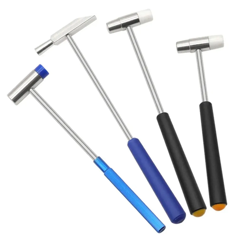 150/185/177/198mm Mini Hammer Repair Tool Metal Rubber Hammer Double Head Portable Hammer For DIY Jewelry Watch Repair Hand Tool