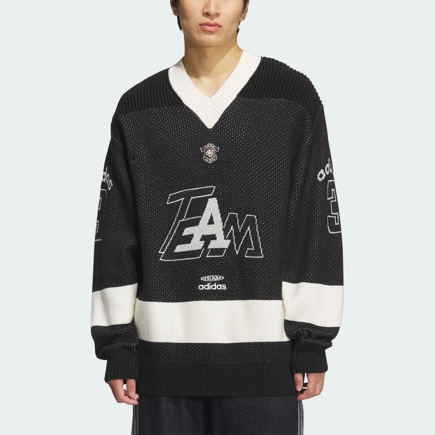 Adidas Authentic Autumn Style Men's Loose V-Neck Knitted Pullover KF4467