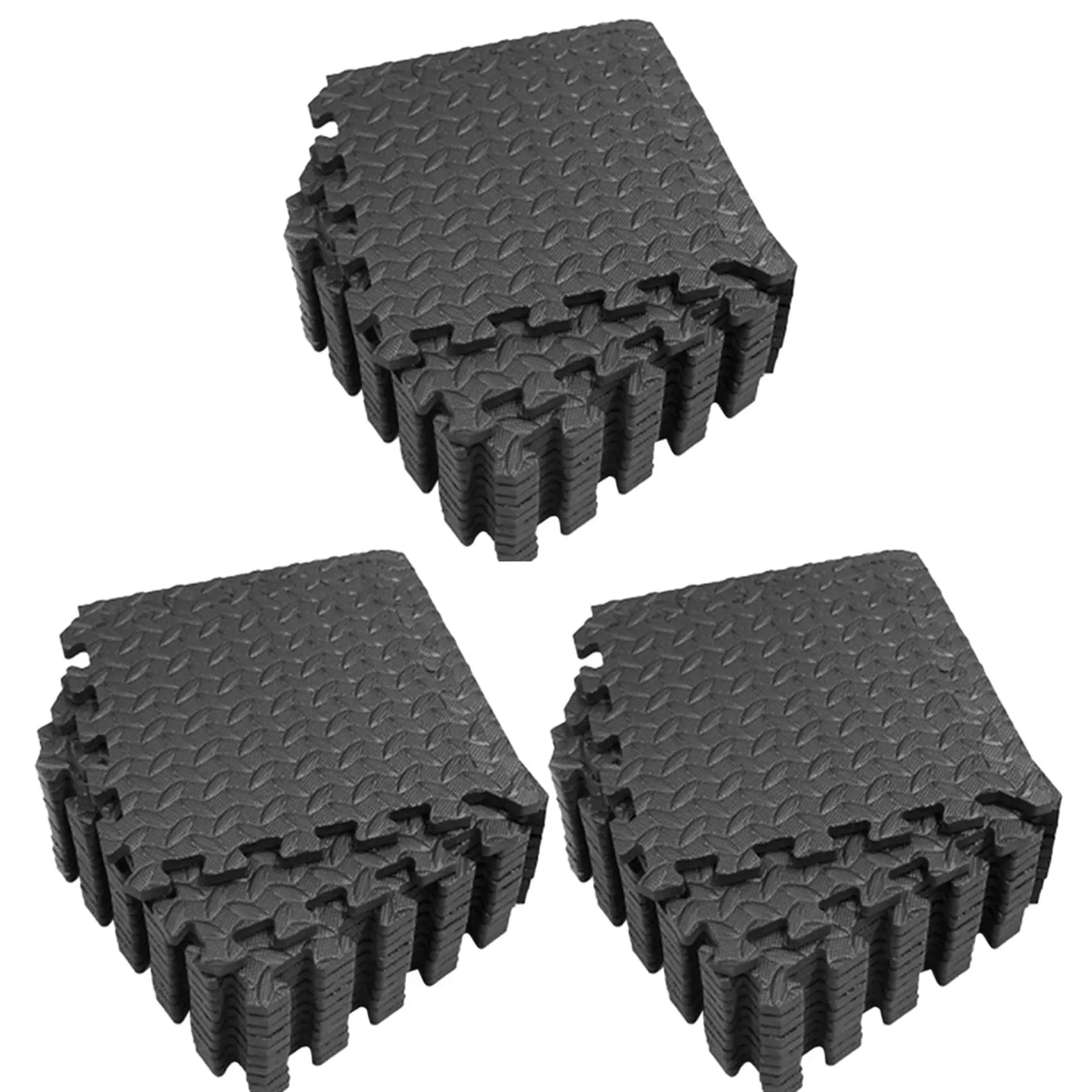 سجادات ثابتة 36 قطعة وسجادات أرضية إسفنجية لأرضية صالة الألعاب الرياضية المنزلية سجادة أرضية غير لامعة للأرضيات من الإسفنج باللون الأسود