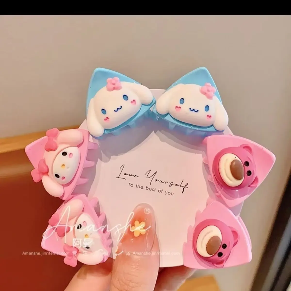 Kawaii Cartoon Cartoon Charaktere Sanrio Kuromi Kinder Cartoon Katzenohren kleine Halteklammer süße Baby Bang Clip Haarschmuck
