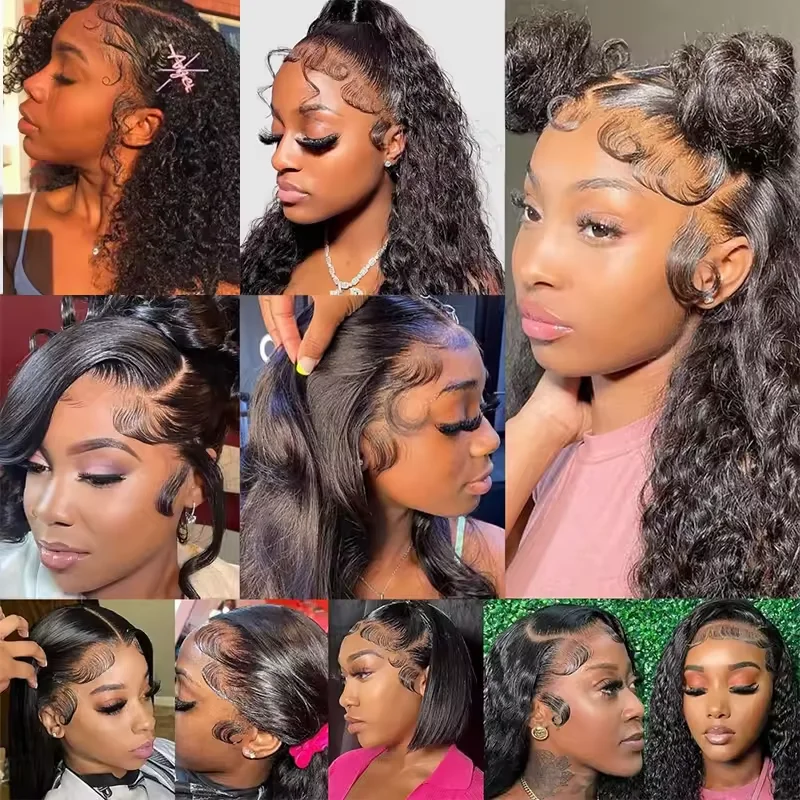 Rayas de pelo de bebé de encaje HD, 2/3/4 Uds., cabello humano rizado, borde de pelo de bebé, onda del cuerpo, línea de cabello de encaje suizo, tiras de pelo de bebé para mujeres