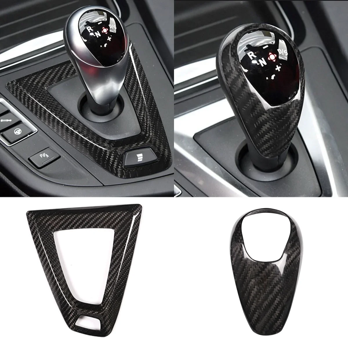

For BMW F80 F82 F87 M3 M4 M2 M5 F83 F85 X5M F86 X6M F13 Real Carbon Fiber Car Gear Shift Knob Cap Cover Sticker Panel Trim