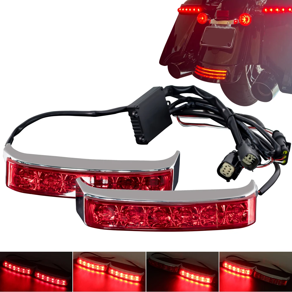 Motorcycle Led Saddlebag Turn Lamp Light Run Brake Light For Harley Touring Road King 2014-2022 Electra Street Glide CVO Limited