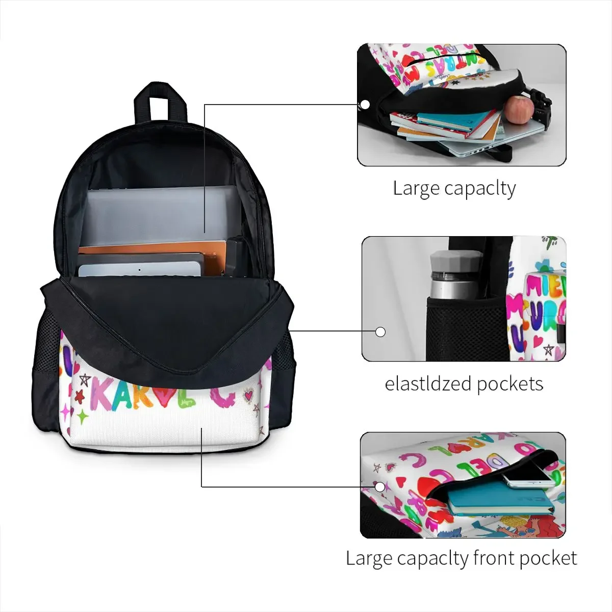 Karol G Manana Sera Bonito Mochilas para Meninos e Meninas, Bolsas Escolares para Estudantes, Mochila Infantil dos Desenhos Animados, Bolsa de Ombro de Viagem