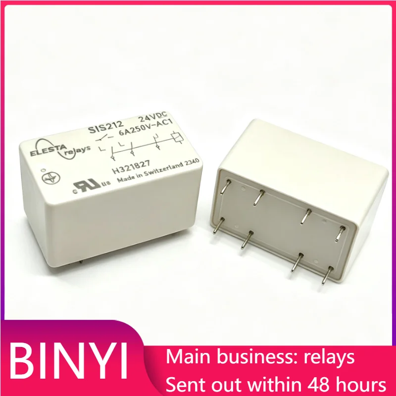 New 1pcs/lot SIS212 DC24V 6A 8Pin DPDT Mini PCB Signal Relay 2 Changeover Contact Industrial Control Electromagnetic Relay