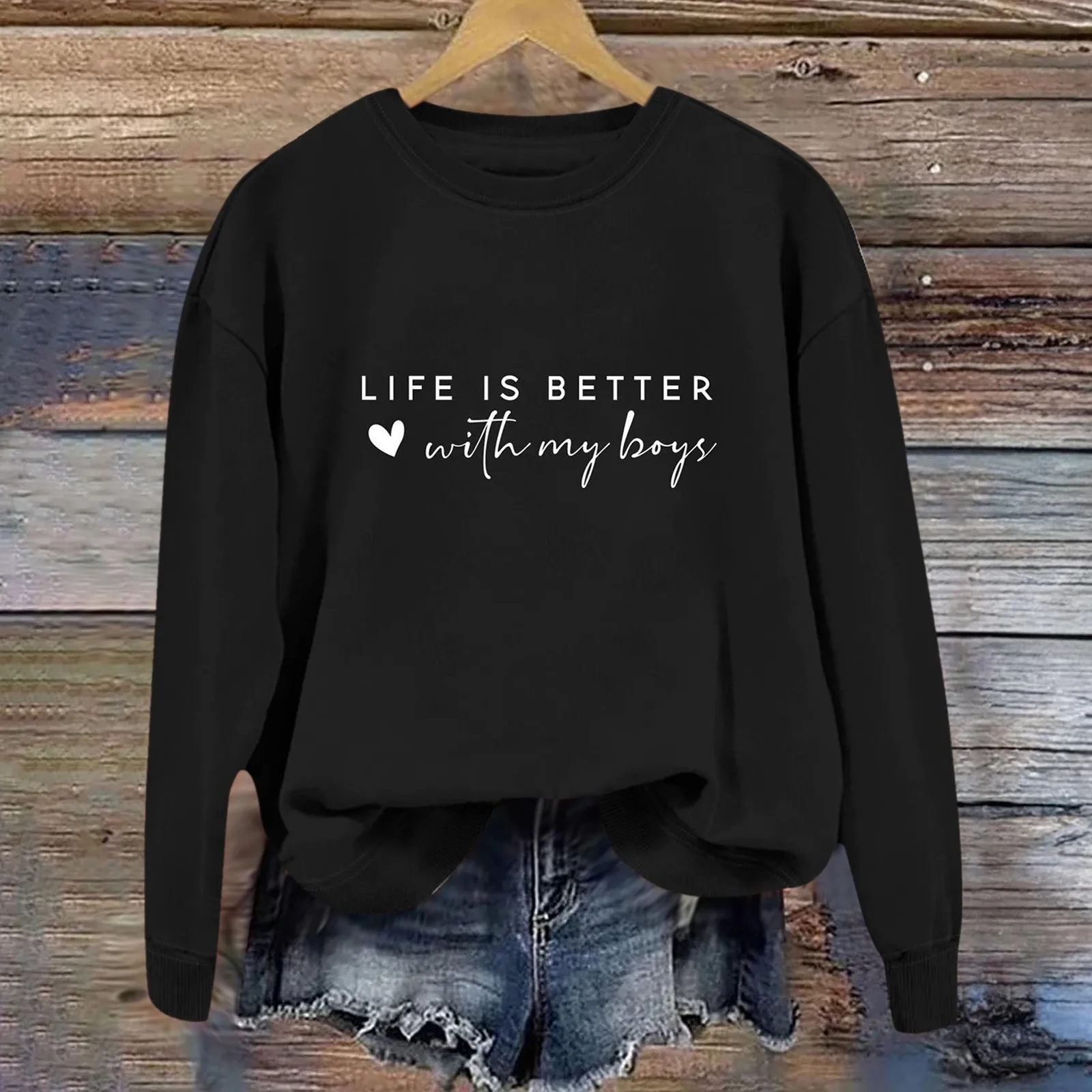 

2024 New Letter Print Women Sweatshirt Long Sleeve Autumn Round Neck Hoodies Retro Female Pullovers Top Sudaderas De Mujeres