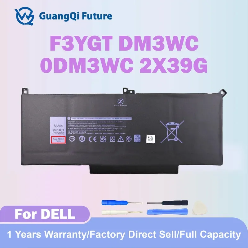 

2X39G 7480 7490 F3YGT Аккумулятор для ноутбука 60 Втч 7895 мАч для Dell Latitude 12 7000 7280 7290 13 7000 7380 7390 P29S002 14 7000 7480 749