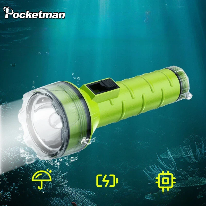 

Waterproof High Lumen LED Diving Flashlight UnderWater Super Bright LED Scuba Light Diving Safety Lights Night Dive Torch