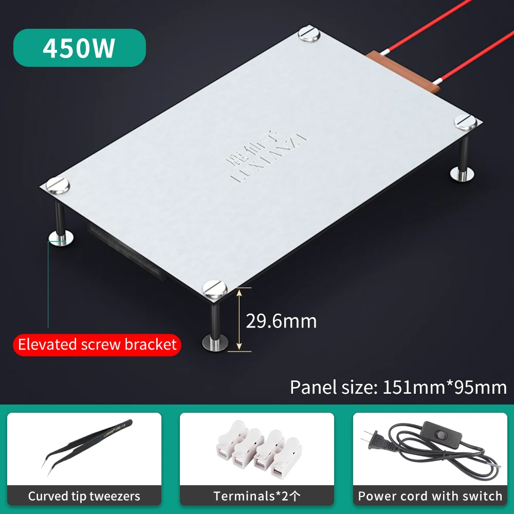 LUXIANZI Aluminum Led Remover BGA Desoldering Station PTC Fever Plate Preheating LCD Strip Chip Repair Thermostat Heating Plate