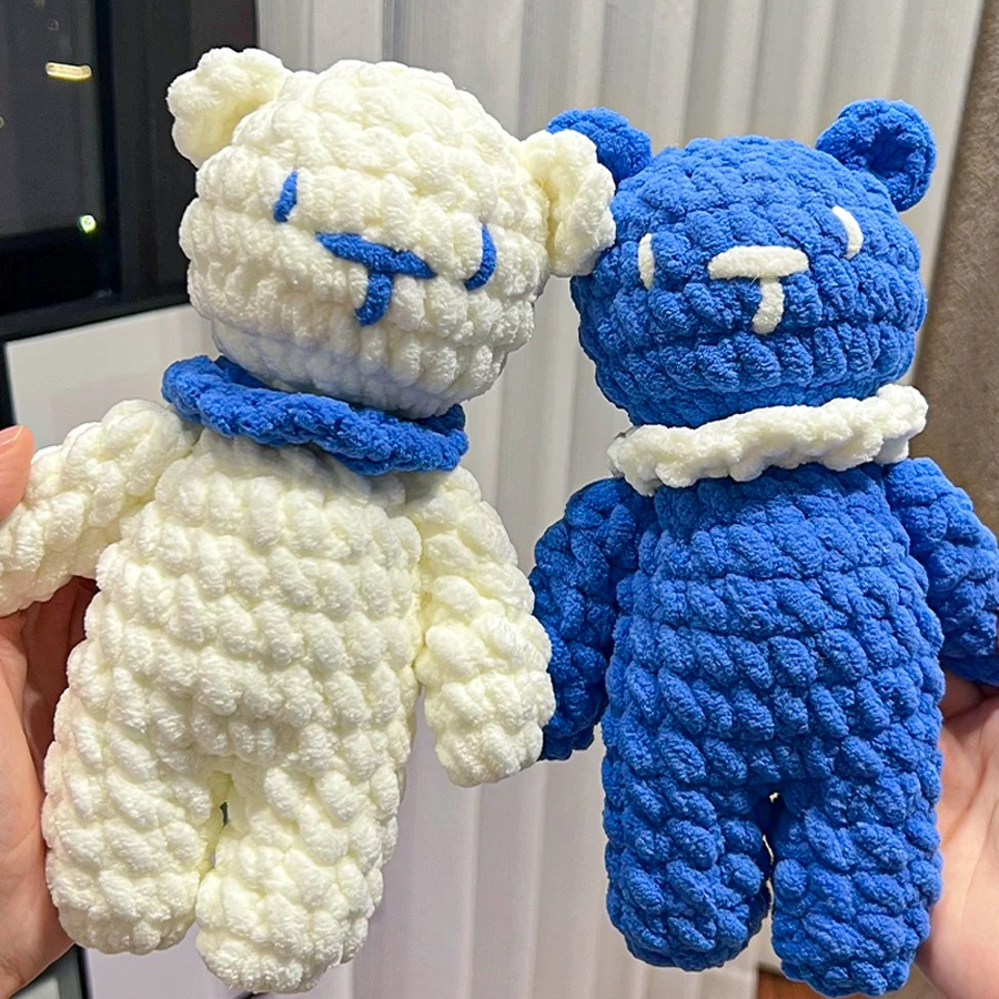 Bear Amigurumi Crochet Kit for Beginner Adults Crochet animal Kit DIY Gift, Soft Chenille Knitting Yarnn, Christmas gift