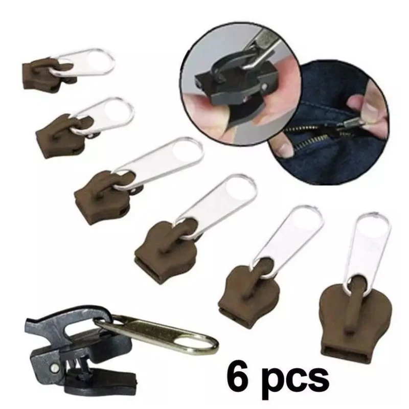 

6pcs Plastic Zipper Repair Kit Universal Instant Zipper Repair Replacement Zipper