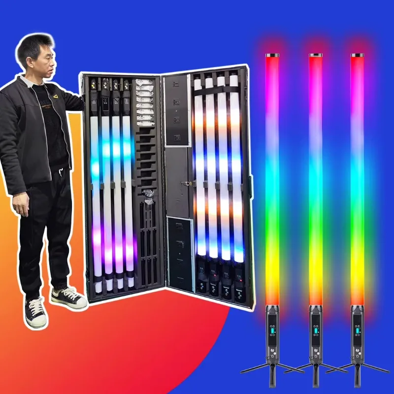 360 Pixel IP65 Rechargeable LED Tube Light Portable Wireless DMX Stage Lighting for DJ Club Party Events