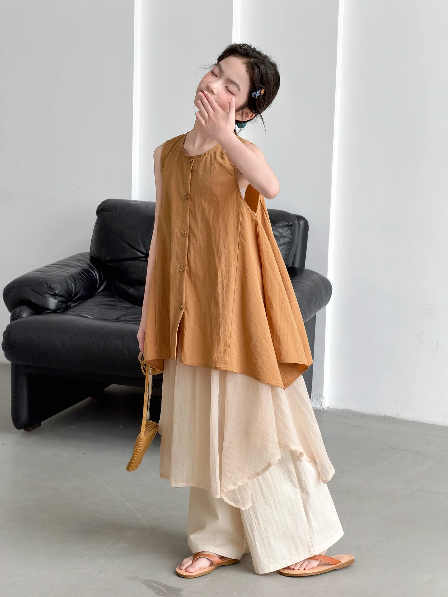 girls-summer-fashion-trend-two-piece-set-korean-style-irregular-top-wide-leg-pants-outfit-breathable-moisture-wicking-machine