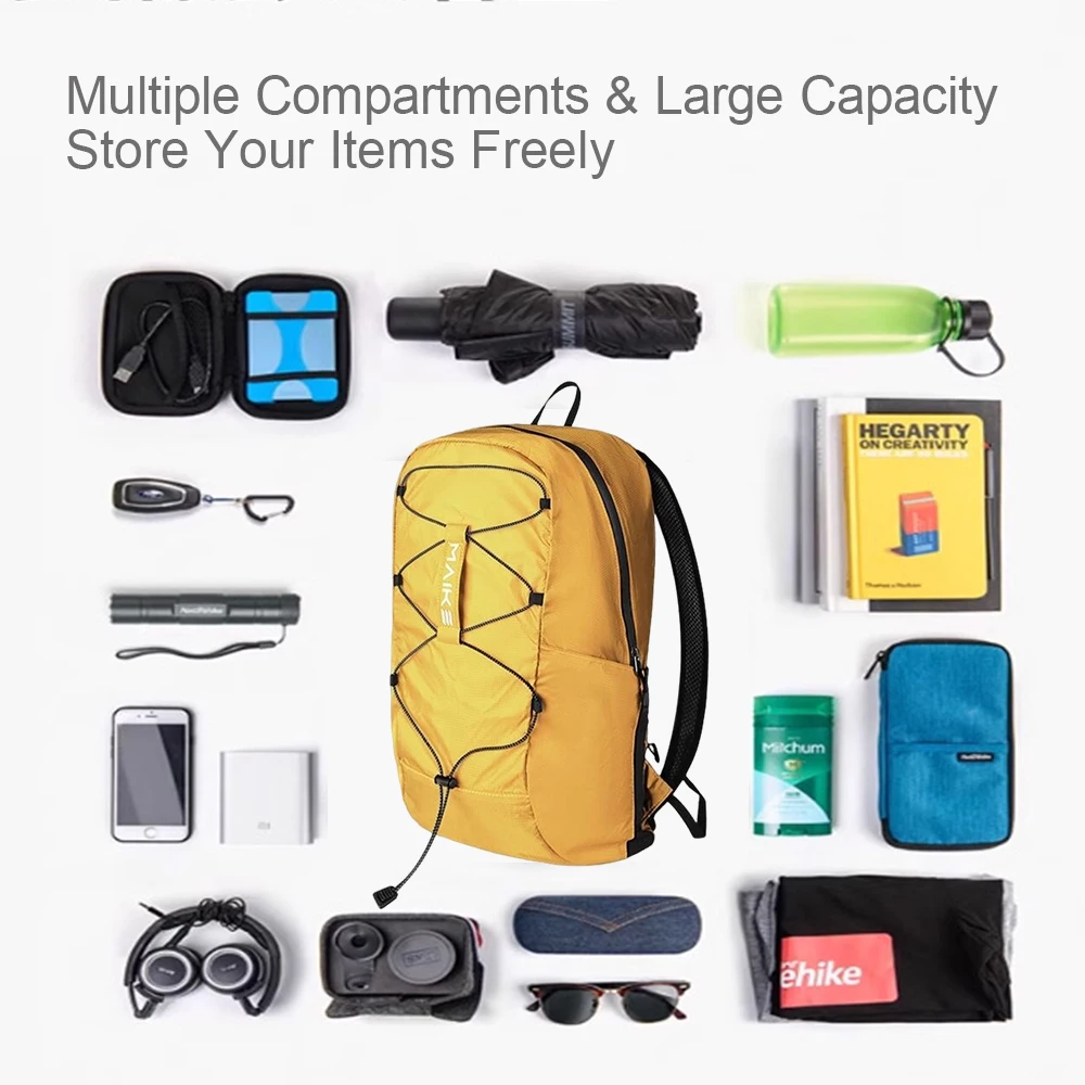 حقائب ظهر خفيفة الوزن للمشي لمسافات طويلة سعة 20 لترًا، حقيبة نهارية لركوب الدراجات قابلة للطي، يوم ركوب الدراجات للمبتدئين والطالبات والتخييم والسفر