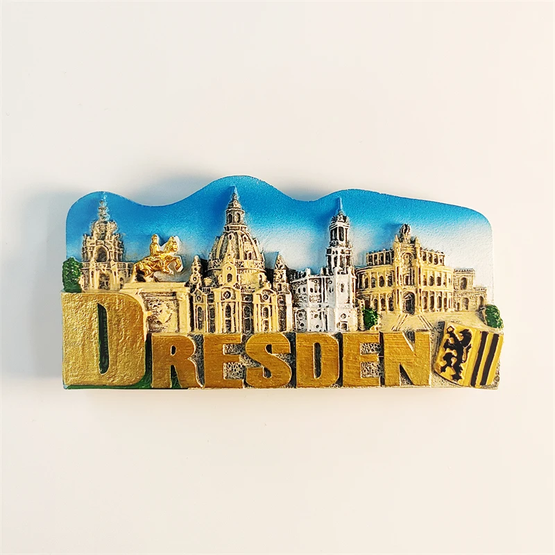 Europe，Germany，Dresden，3D Stereoscopic，Tourism Souvenirs，Resin painting，Decoration home，Refrigerator magnets ﻿