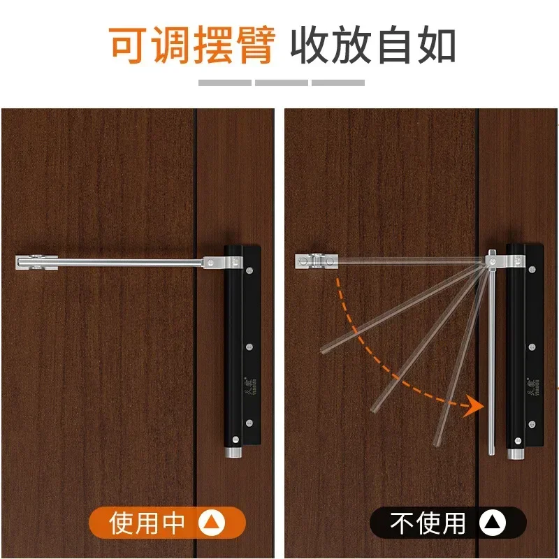 Home door closers with a load capacity of 30-50 kg Aluminium automatic door closers Simple automatic rebound door closers