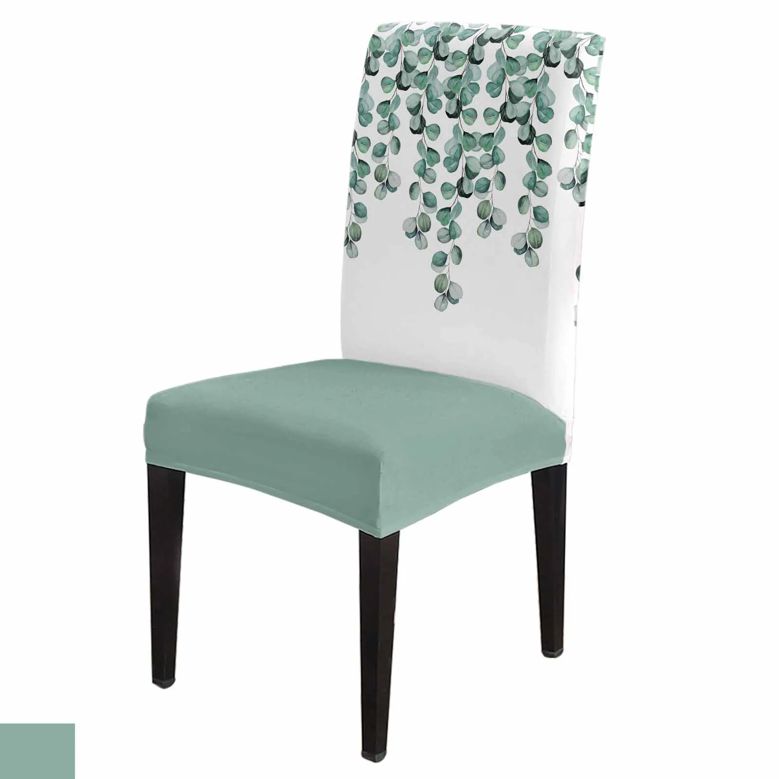 

Eucalyptus Leaf Branches 4/6/8PCS Spandex Elastic Chair Case For Wedding Hotel Banquet Dining Room