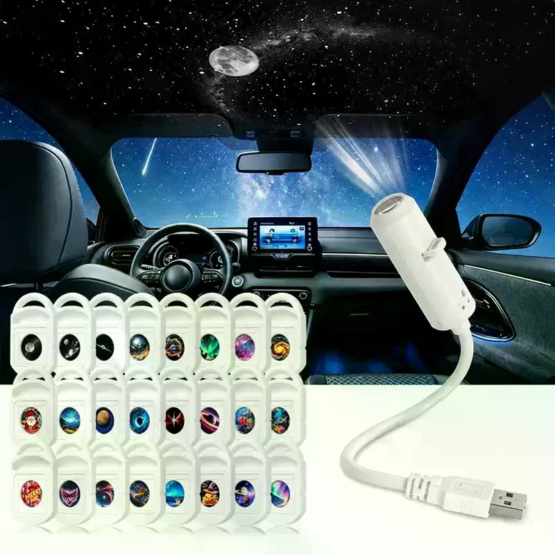 Galaxy Projector Night Light 360° Rotate LED Starry Sky Ambient Lamp For Party Home Decoration USB