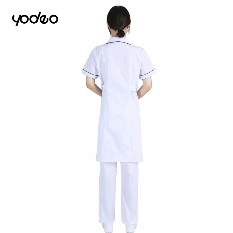 Uniforme de enfermeira plus size, de alta qualidade, manga curta/longa, uniforme de laboratório feminino, salão de beleza dental oral, roupas de trabalho médico