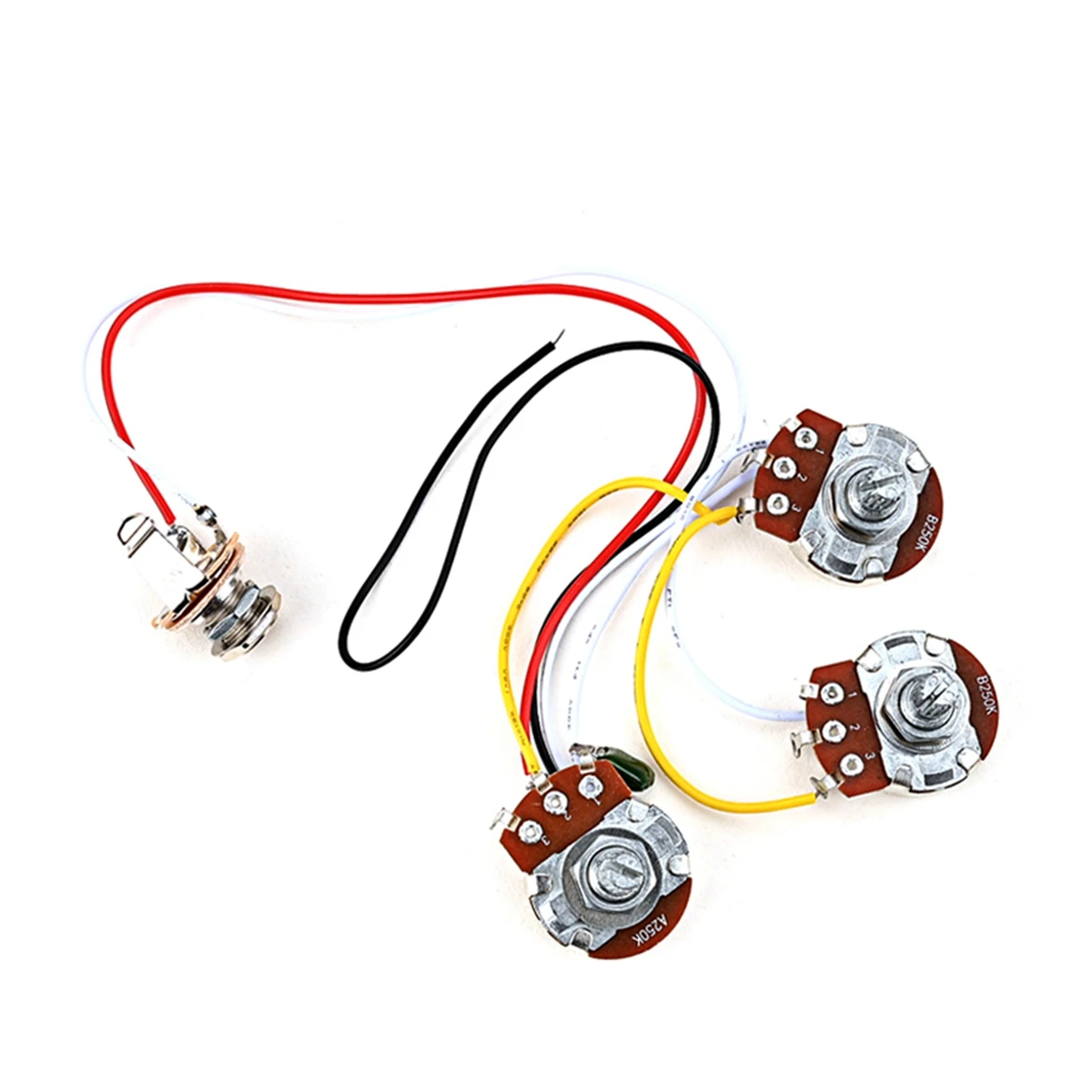 Guitar Wiring Harness Prewired Kit 250K 18mm Pots 2V1T Socket for Electric Guitar Parts